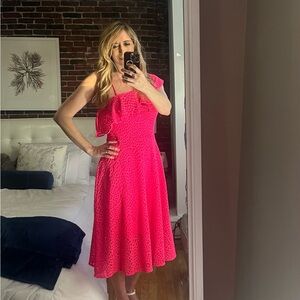 Lilly pullitzer one shoulder hot pink size 8 dress